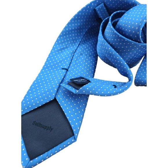 SUITSUPPLY Current Blue Geometric Silk Tie 60"/ 3.2" EC - Picture 10 of 10